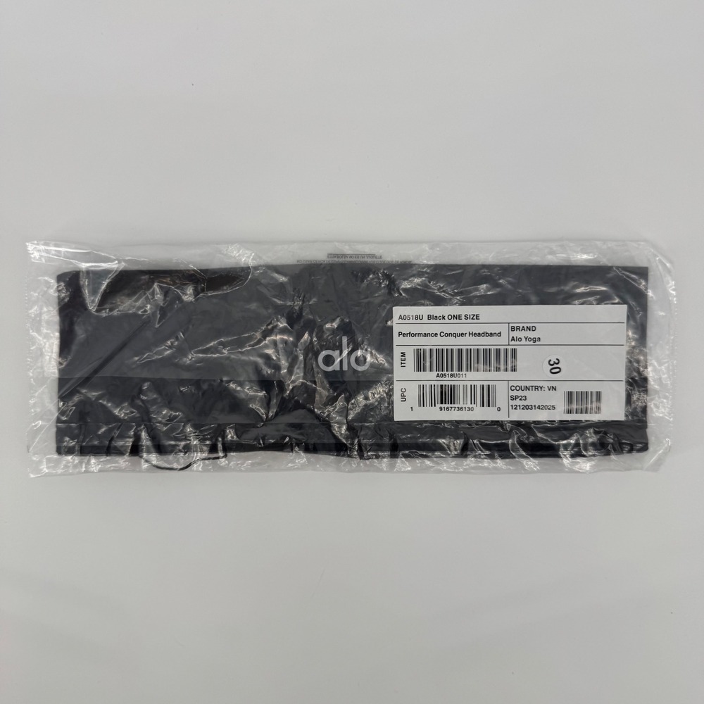 Alo Yoga Performance Conquer Headband Black A0518U One Size NWT
